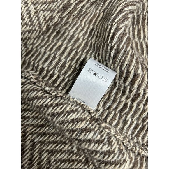 NWT Silver Jeans Brown Beige Lambswool Blend Open Front Knit Cardigan Sweater XL - Picture 10 of 10